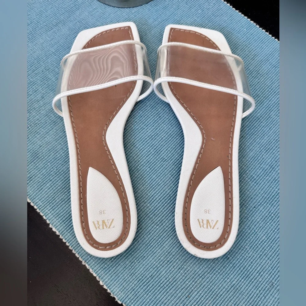 Zara Vinyl Slide Sandals Size 38 - Picture 4 of 7